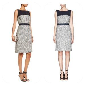 NWT Tory Burch Lucille Dress Navy Silk Blend Tweed Size 6